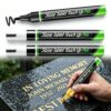 Tombstone Marker Pen, for Restoring Faded Grave Inscriptions，Black：3PCS