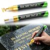 Tombstone Marker Pen, for Restoring Faded Grave Inscriptions，Gold：2PCS
