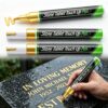 Tombstone Marker Pen, for Restoring Faded Grave Inscriptions，Gold：3PCS