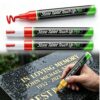 Tombstone Marker Pen, for Restoring Faded Grave Inscriptions，Red：3PCS