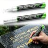 Tombstone Marker Pen, for Restoring Faded Grave Inscriptions，White：2PCS