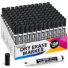 TomeLosise 108 Count Dry Erase Markers Bulk, Black Chisel Tip Whiteboard Markers, Wipe Clean & Ghost-Free, Low Odor Dry Erase Pens for Office, Classroom, Home, Back to School Supplies