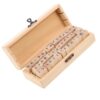 TOMETURE 42pcs Wooden Letter Number Stamps Set in Graceful Script Style for DIY Crafting and Diary Entries, Imprints with Optimized Organization, Beige Wood Scrapbooking Stamps