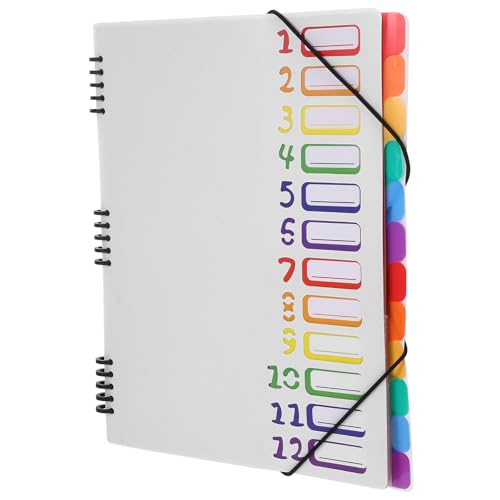 TOMETURE A4 File Folder Organizer with 12 Layers, Large Capacity Pp Binder with Dividers and Tabs, Portable and Easy Categorization Folder for School and Traveling, Minimalist Elegant