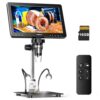 TOMLOV DM9 Max Digital Microscope: 20MP 10.1" 1500X HD IPS Coin Microscope Magnifier for Error Coins with Screen, LCD Soldering Microscopes for Adults, 10 LED Lights, PC/TV Compatible, 16GB