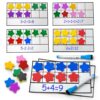 TOMMYHOME Magnetic Ten Frame Set of 74 PCS,Kindergarten Math Classroom Must Have counters,Educational Math Game Toys Suitable for Kids 5-7. (Star)