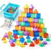 TOMMYHOME Transparent 3-Dimensional Color Geometric Polygon 60PSC for Classrooms.Great Gift for Boys&Girls