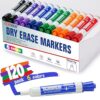 TOMPEN Dry Erase Markers 120 Count 6 Assorted Colors,Chisel Tip Whiteboard Markers for Adults Teachers Gifts-Non-Toxic Low Odor,Bulk for Classroom,Office,Home,Quick-Dry & Easy to Erase