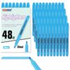 TOMPEN Highlighters Blue 48 Pack,Bible Highlighters No Bleed–Bulk Chisel Tip Highlighter Markers Set for School,Office,Study,Journaling–Smear-Free,Quick Dry–Fluorescent Pens for Teachers Students