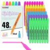 TOMPEN Highlighters Bulk 48 Pack–6 Assorted Colors No Bleed Chisel Tip High Lighter Markers Set for School,Office,Bible Study, Journaling–Smear-Free,Quick Dry Fluorescent Pens for Teachers