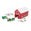 Tomy John Deere Childs Red Barn Playset - 1:64 Scale - Includes Farm Animal Toys, Tractor Toy, Red Barn with Handle, and Accessories - Easter Basket Stuffers - Farm Toys for Kids 3 Years and Up