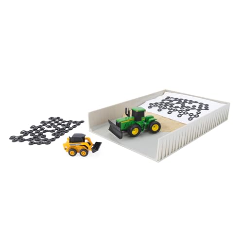 TOMY John Deere Silage Bunker Playset - 1:64 Scale - Includes Officially Licensed John Deere Tractor and Skid Steer Toy - Kids Construction Toys for Indoor or Outdoor Play - Ages 3 Years and Up