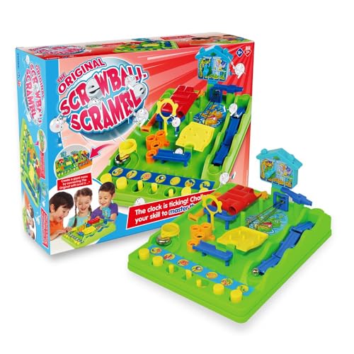 TOMY Screwball Scramble Marble Maze - Fast Paced Expanding Marble Run and Obstacle Course - Indoor Recess Activities and Kids Easter Gifts - 1-4 Players - Ages 5 Years and Up