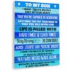 To My Son Canvas Wall Art, I Am Always With You Inspirational Gift for From Mom Dad,Motivational Quotes Painting Poster Picture Artwork Living Room Boy’S Decor 12x16 inch