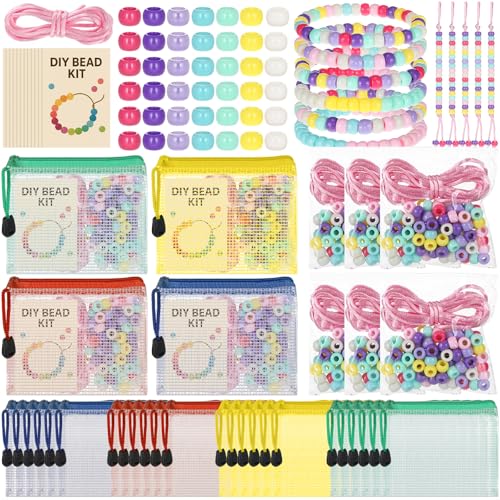Tondiamo 2448 Pcs 24 Set Operation Christmas Bulk Items Gifts Beads Kit Bracelet Making Christmas Shoebox Gifts Jewelry Bead Set for Operation Shoebox Fillers Birthday Party Favor Craft Wrapped