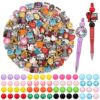 Tondiamo 90 Pcs Funny Silicone Focal Beads Bulk and 15mm Silicone Beads Sarcastic Humor Hilarious Charms for Beadable Keychain Pen DIY Crafts Necklace Bracelet Jewelry Gifts Making