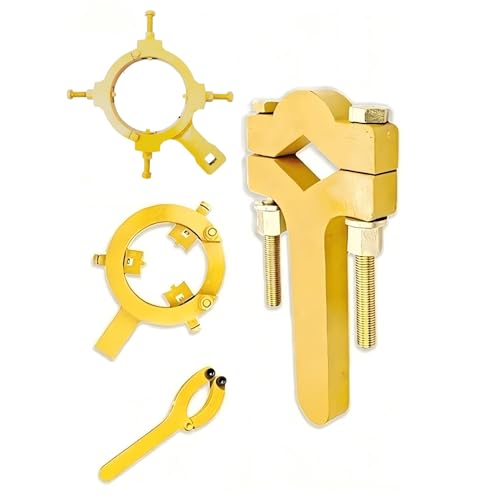 TONHYDRO 4-Piece Hydraulic Cylinder Wrench Set, 2.05"-8.27" Opening Size, Adjustable Piston Nut Disassembly Wrench Kit for 30-80 Ton Excavator Dozer, Boom Arm Bucket Cylinder & Oil Seal Replacement