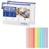 TONOS Organization Bundle, 2 Pack Mesh Zipper Pouch Bags with 10 Pack Pastel Highlighters for Office Supplies, Notes, Crafts, Travel and Everyday Storage