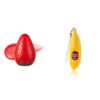 TONYMOLY Mini Strawberry & Magic Food Banana Lip Balm Bundle, Hydrating Tinted Korean Lip Care with Shea Butter & Vitamin E, Sheer Red Tint, Fruit-Infused Moisturizing Travel Size Lip Treatment