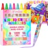 Toodler 16 Colors 8 Pack Liquid Chalk Markers Dual Tip, 2-IN-1 6mm Reversible Fine Tip Chalk Pens with Neon Fluorescent & Pastel, Versatile for Chalkboard Car Windows School Sign Glass DIY Craft