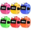 TOODOO 6 Pack Hand Tally Counter 4 Digit Mechanical Palm Clicker Plastic Hand Held Counter Clicker with Metal Finger Ring for School Golf Sports Events Office Stadium(Bright Color)