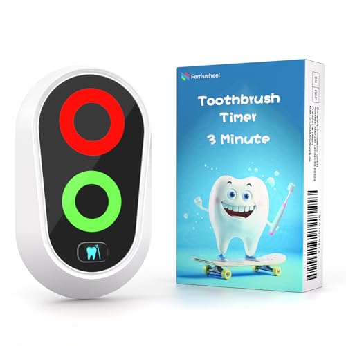 Toothbrushing Timer for Kids 2 to 3 Minutes, Funny Novelty Gift for Kids Adults, Magnetic Waterproof Timer with Color Lights in Bathroom for Children Training Coach (White)