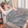 Topblan Weighted Blanket 10lbs, Adults Weighted Blankets with Soft Warm Fabric for Sleeping and Calming, Adult Heavy Blanket for Sofa Bed, Grey, 41 x 60 inches