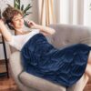 Topblan Weighted Lap Blanket 7lbs for Adults, Small Weighted Blanket Throw for Napping, Relaxation, Calming and Travel, Skin Friendly & Machine Washable for All-Season Sleeping, 24x29 inches