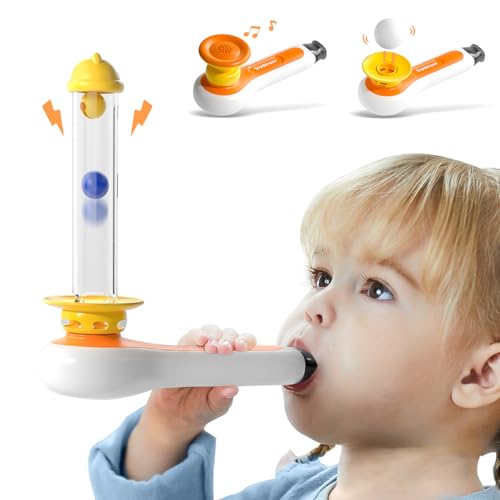 TOP BRIGHT 3 in 1 Sensory Toys for Toddlers, Early Development Activity Toys with Whistle, Bell Tube & Ball Blowing, Montessori Fine Motor Skills Toys for 3 4 5 Year Old Boys Girls Birthday Gifts