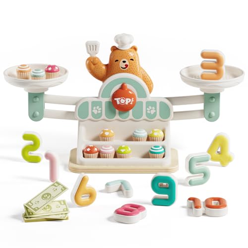 TOP BRIGHT Balance Math Game for Kids - STEM Toys for 3 Year Old Girls Boys Gifts, Balance Counting Toys Educational Kindergarten Preschool Learning Toys for Age 3 4 5