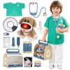 TOP BRIGHT Doctor Kit for Toddlers 3-5, Pretend Play Doctor Set(Blue)