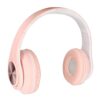 TOPINCN Wireless Bluetooth Headphones Over Ear with 40mm Speakers and Colorful LED Lights, Foldable Lightweight Headset with Microphone for PC Cellphone Laptop Tablet (Roseate)