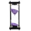 TOPPERFUN 60 Minutes Hourglass Sand Timer with Purple Sand and Wooden Frame, Glass and Aluminum Material, Visual Timer for Accurate Time Management in Kitchen and Classroom