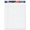 TOPS American Pride Writing Tablet, 8-1/2 x 11-3/4 Inches, Perforated, White, Legal/Wide Rule, 50 Sheets per Pad, 12 Pads per Pack (75111)