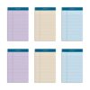 Tops Docket Writing Tablet, 5 x 8 Inches, Perforated, Assorted Colors: Orchid, Ivory, Blue, Narrow Rule, 50 Sheets per Pad, 6 Pads per Pack (99601)