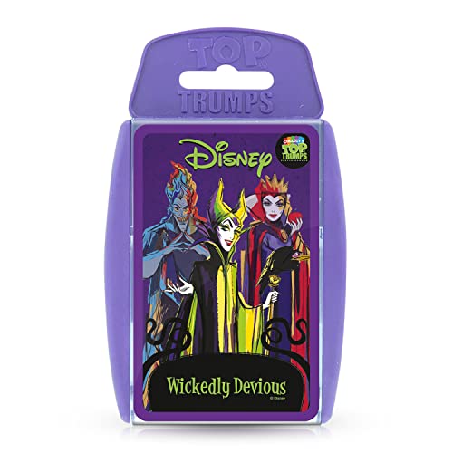 Top Trumps Disney's Wickedly Devious Classic Card Game, Play with Maleficent, Jafar, Ursula and Captain Hook in This Educational Pack, Gift and Toy for Boys and Girls Aged 6 Plus