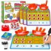 Torlam Magnetic Ten-Frame Set,Finger Number Counters for Kids Math Manipulatives,Counting Blocks for Math Games Addition Subtraction Practice,1st 2nd 3rd Grade Kindergarten Number Blocks Learning Toy