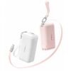 TORRAS PowerGo 3-in-1 Portable Charger 2-Pack, 10000mAh 45W Power Bank with Built-in Retractable USB-C Cable and Foldable Wall Plug, White & Pink