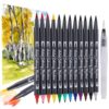 TOSHARE 12 Colors Blendable Watercolor Markers for Adults 2026 Professional Double Tip Paint Pens with 1 Water Brush Pen Water Based Coloring Pens Drawing Markers Set with Flexible Brush Tip