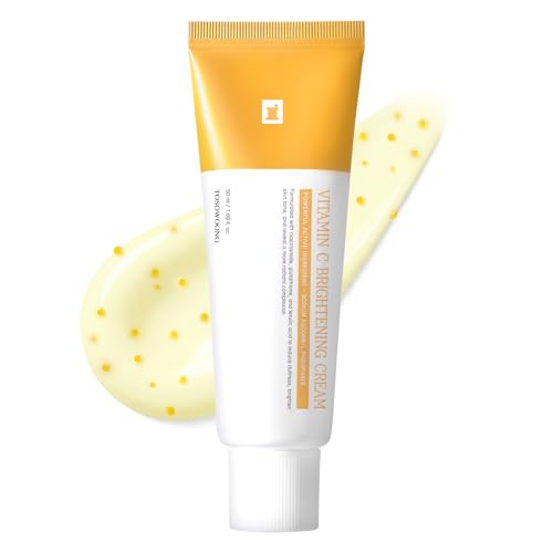 TOSOWOONG Vitamin C Brightening Cream for Even Skin Tone, Hyperpigmentation and Dark Spot Care with Glutathione, Tocopherol (Vitamin E), Ferulic Acid and Peptides, Korean Skincare, 50 ml /1.69 fl. oz.