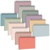 Tosstuki 12 Pcs Large 4x6 Index Cards with Ring Set 600 Cards Colored Ruled Notecards with Waterproof Covers Spiral Flashcards for Studying, Learning, College, School, Office, Home Supplies(Retro)