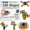 TOSY Magnet Fidget Spinner Mini - 8 Blocks, 3 in 1 Toy: Transformable Fidget Spinner, Infinity Cube, 2x2 Puzzle Cube, Easter Basket Stuffers for Kids/Adults, STEM Sensory Stress Relief Toy