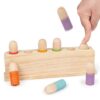 Totatatree Wooden Pop Up Puppets|Wooden Cause and Effect Toys for Boys & Girls, Montessori Color Matching Toys,Special Festival Gift for Kids 2 3 4