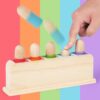 Totatatree Wooden Pop Up Puppets|Wooden Cause and Effect Toys for Boys & Girls, Montessori Color Matching Toys,Special Festival Gift for Kids 2 3 4 (Rainbow)