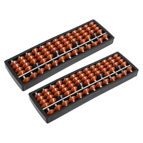 Totority 2pcs 13-Column Plastic Abacus with Contrasting Colored Beads and Smooth Glide Bead Track, Build Mental Calculation Skills, for Extracurricular Clubs and Family Tutoring