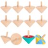 Totority Unfinished Wooden Spinning Tops 36Pcs Natural DIY Wood Gyro Toys for Kids Painting Crafts, Bulk Hand-Painted Kit for Classroom Rewards, Birthday Party Favors, and Fine Motor Skills