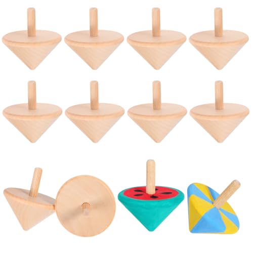 Totority Unfinished Wooden Spinning Tops 36Pcs Natural DIY Wood Gyro Toys for Kids Painting Crafts, Bulk Hand-Painted Kit for Classroom Rewards, Birthday Party Favors, and Fine Motor Skills