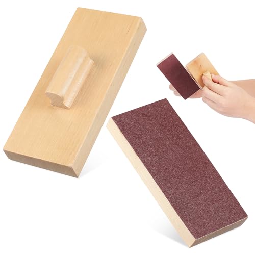 Totority Wooden Sand Blocks 2 Pack Kids Percussion Toy for Rhythm Training Musical Instrument Toy with Sandpaper Surface Hand-Held Wooden Block for Kindergarten Music Play and Learning