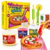 Tototang Slime DIY Pizza Kit - 3 Unique Texture Slimes (Dough, Ketchuo, Cheezie), Realistic Pizza Tools & Toppings
