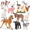 Totsmile 14pcs Farm Animal Figurines Toys Educational Playset for Kids 3+